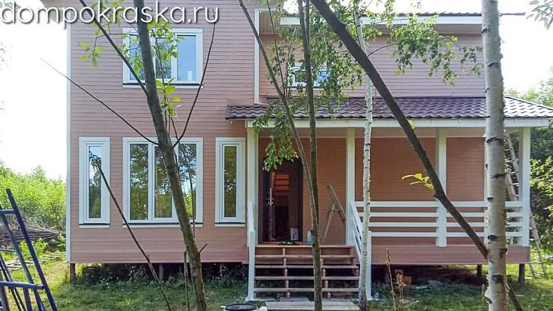 Покраска дачного дома Викинг 7х9,5 