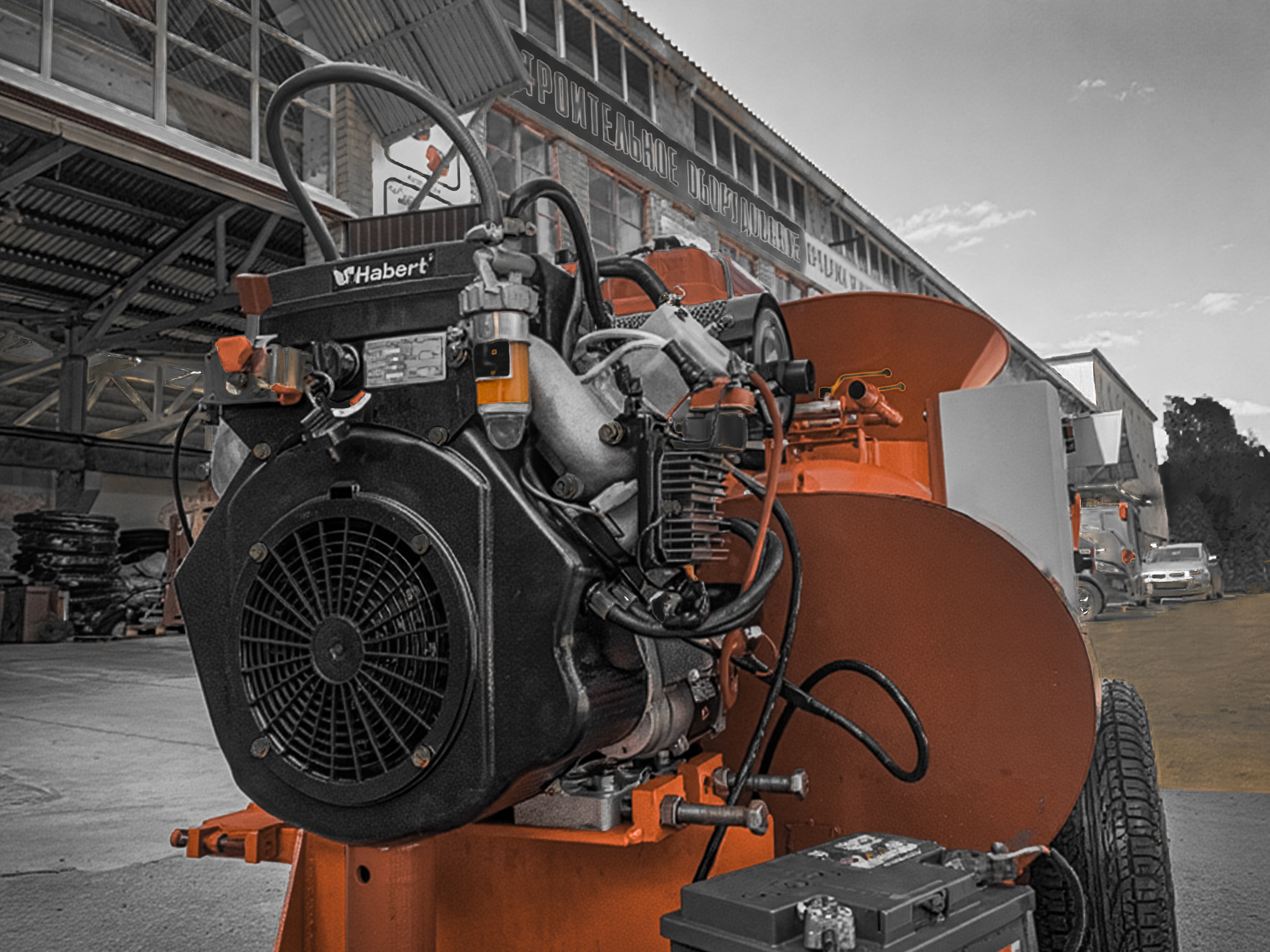 Крупный план узлов сборки и сервисных компонентов