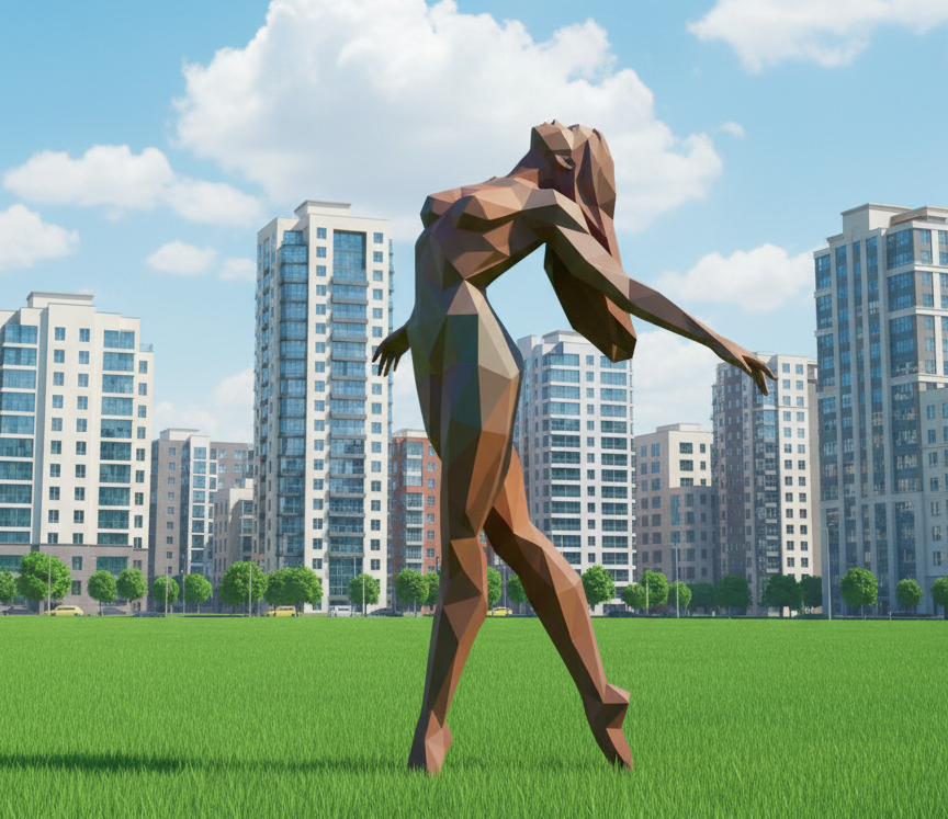 Полигональные скульптуры людей