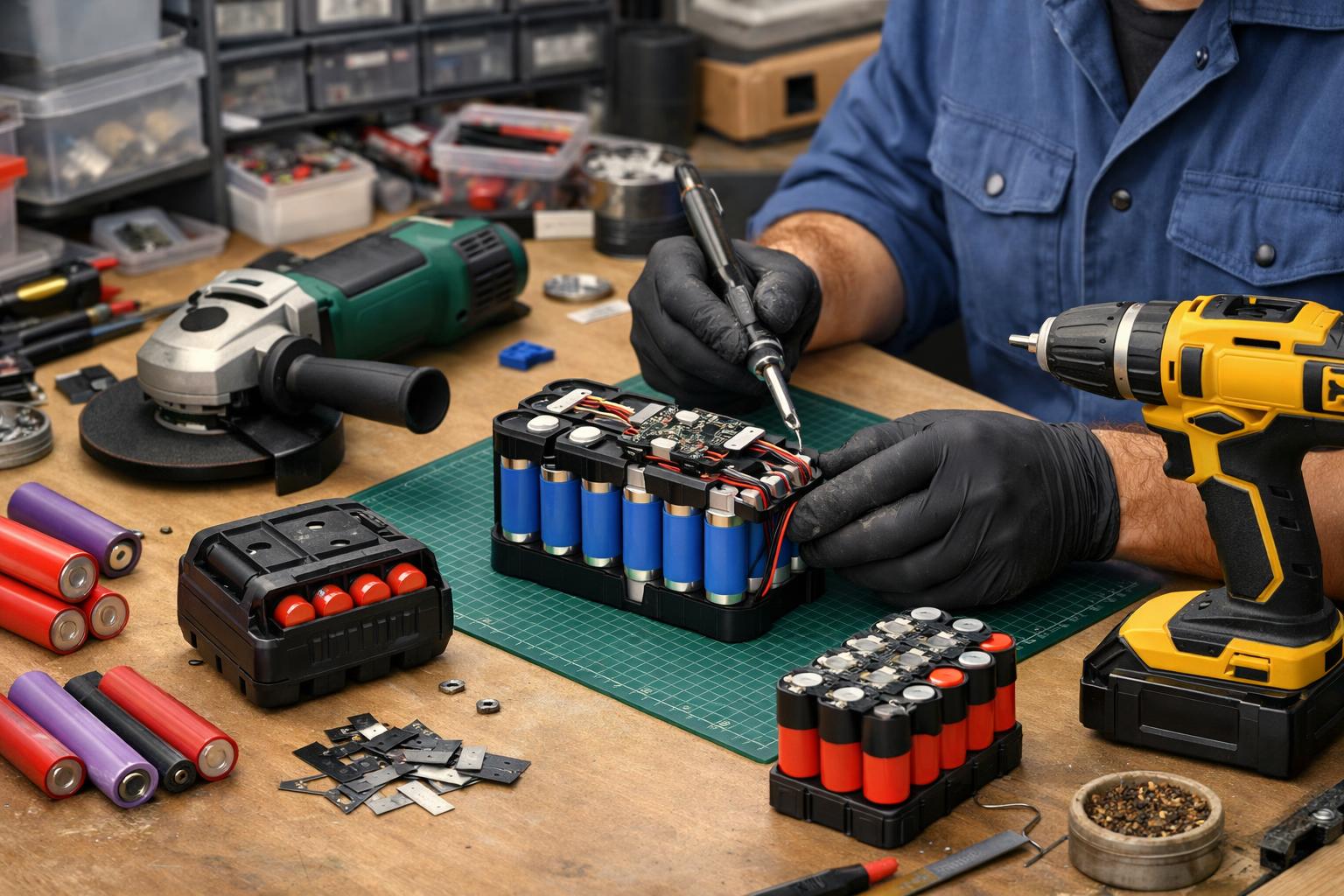 Сборка АКБ 18650 для электроинструмента под ключ - пошагово Сборка АКБ 18650 для электроинструмента под ключ - пошагово