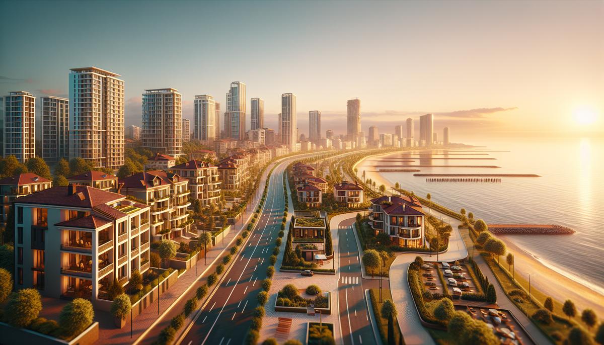 Какие районы Батуми подойдут для постоянного проживания Панорама набережной Батуми и жилые дома для постоянного проживания