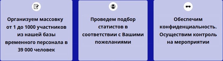 Описание организации массовки для мероприятия