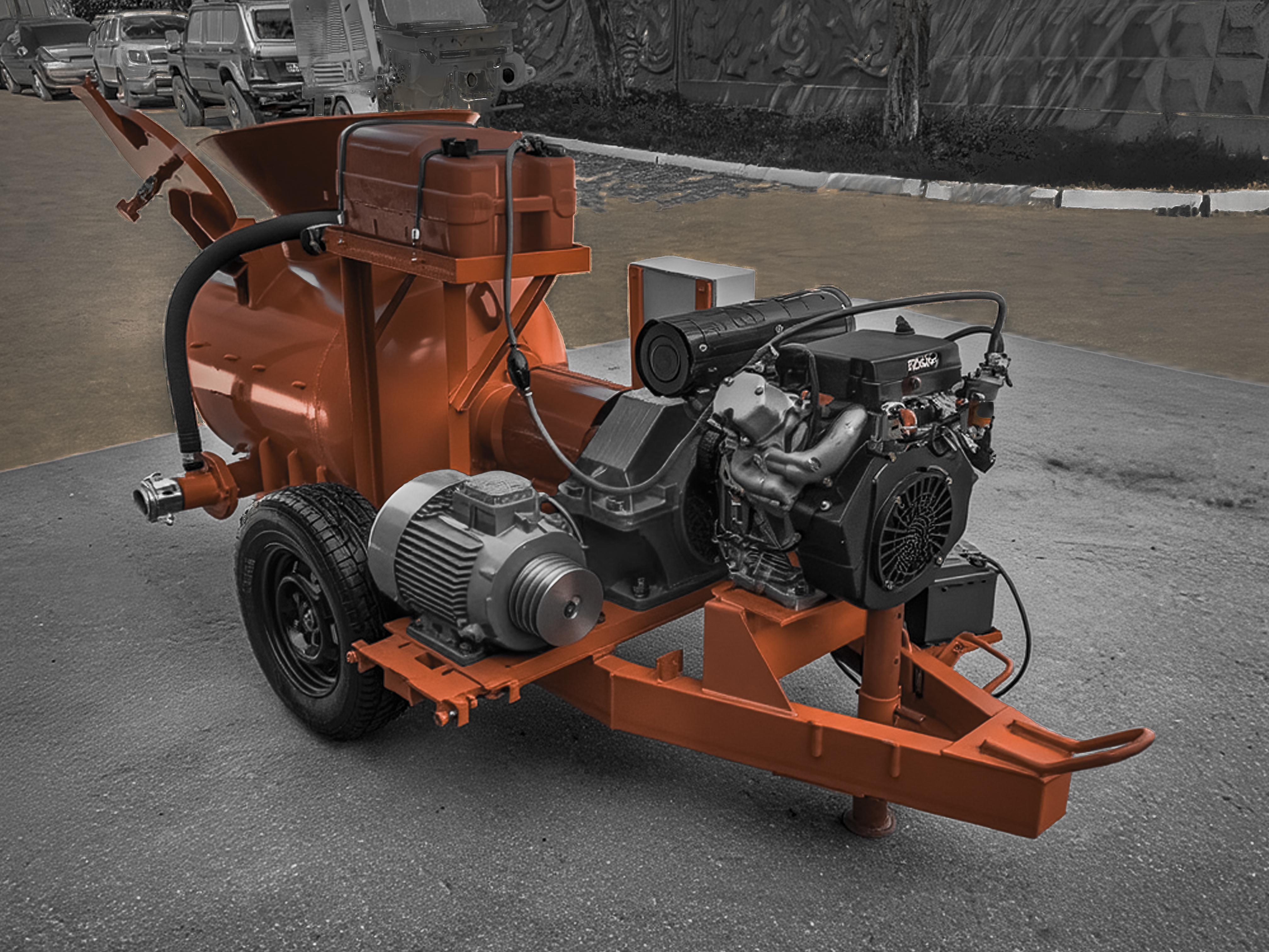 Мультивольтажная штукатурная станция PowerMix в работе