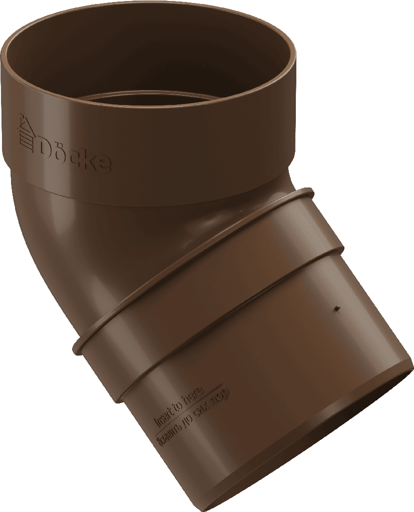Колено 45° d80 мм Docke Standard, Светло-коричневый (RAL8017)