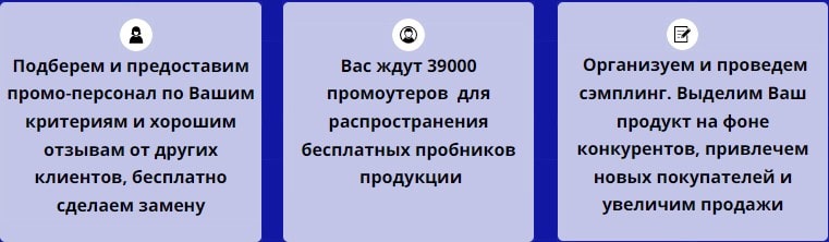 Описание организации промоакции сэмплинг