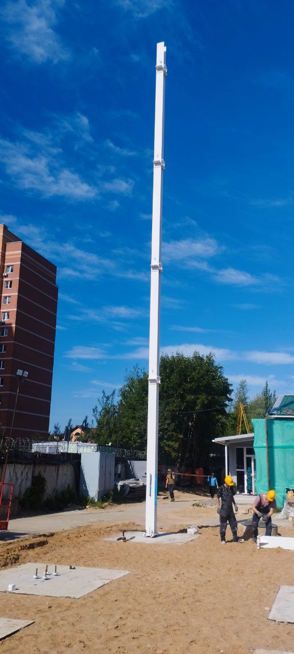 установка колонн и ферм металлической конструкции на обьекте