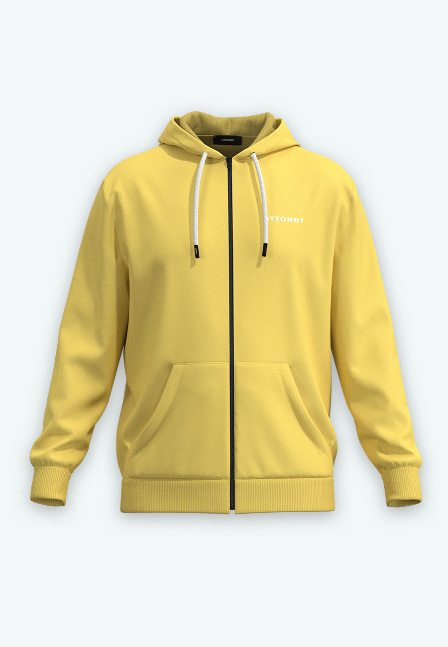 Худи на молнии мужской Худи на молнии цвет лимонный