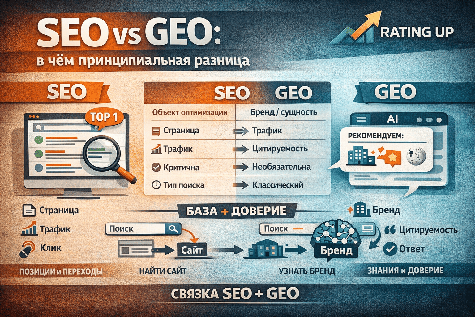 GEO vs SEO: в чём принципиальная разница GEO vs SEO: в чём принципиальная разница