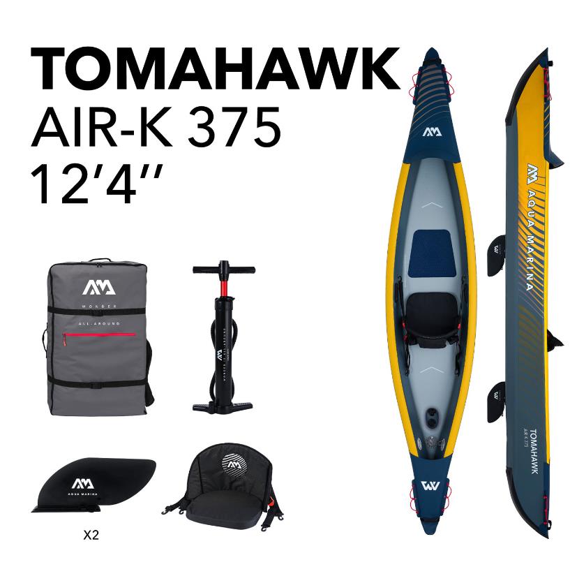 надувная байдарка aqua marina tomahawk air-k 375