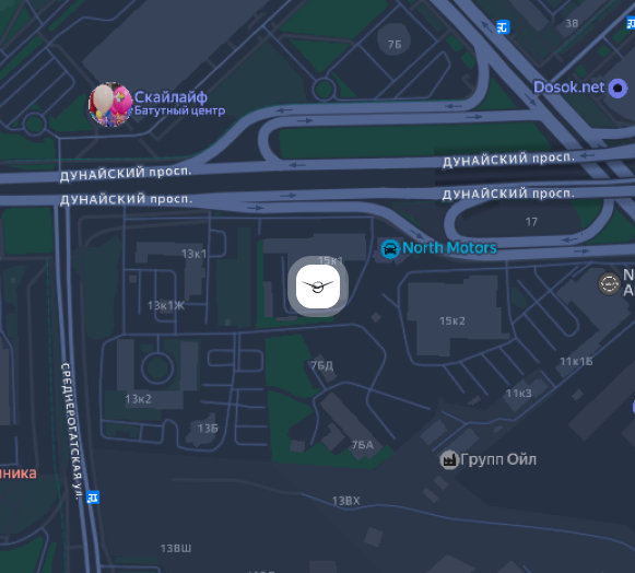 Карта Автоцентра Дунайский