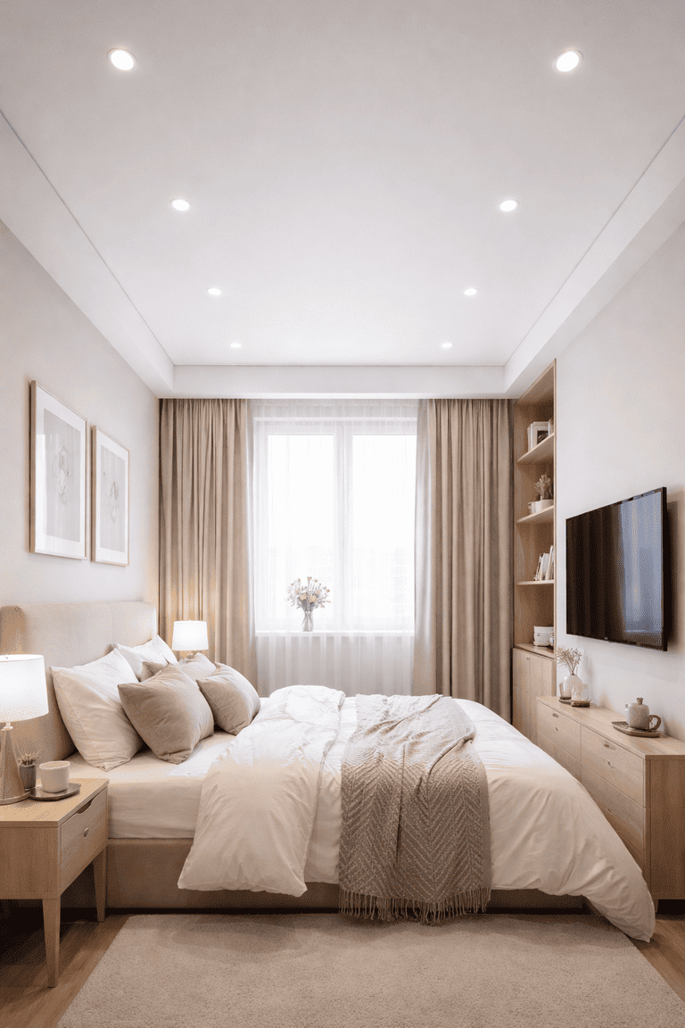 натяжной потолок с точечными светильниками с точечными светильниками