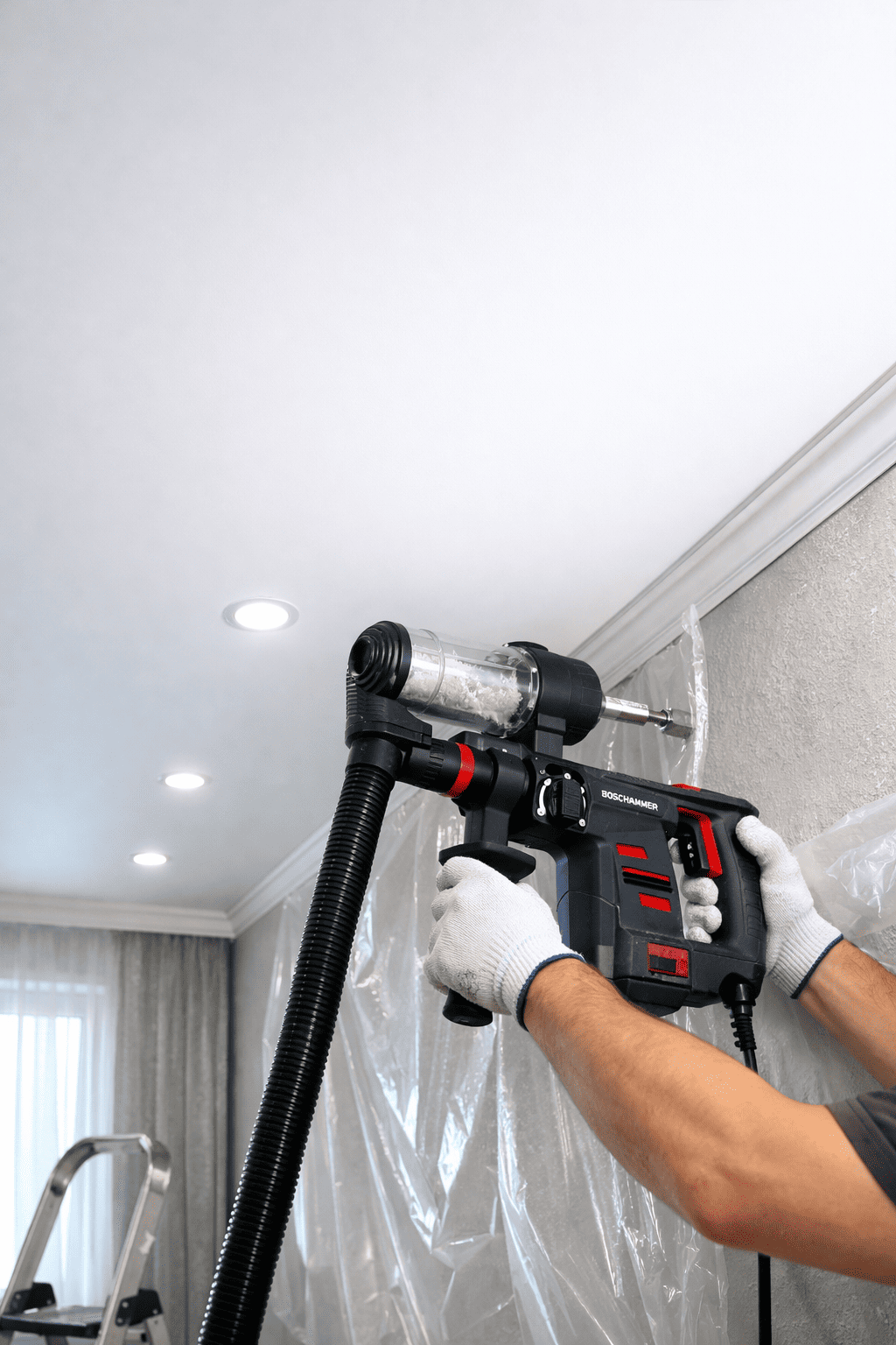 натяжной потолок с точечными светильниками с точечными светильниками