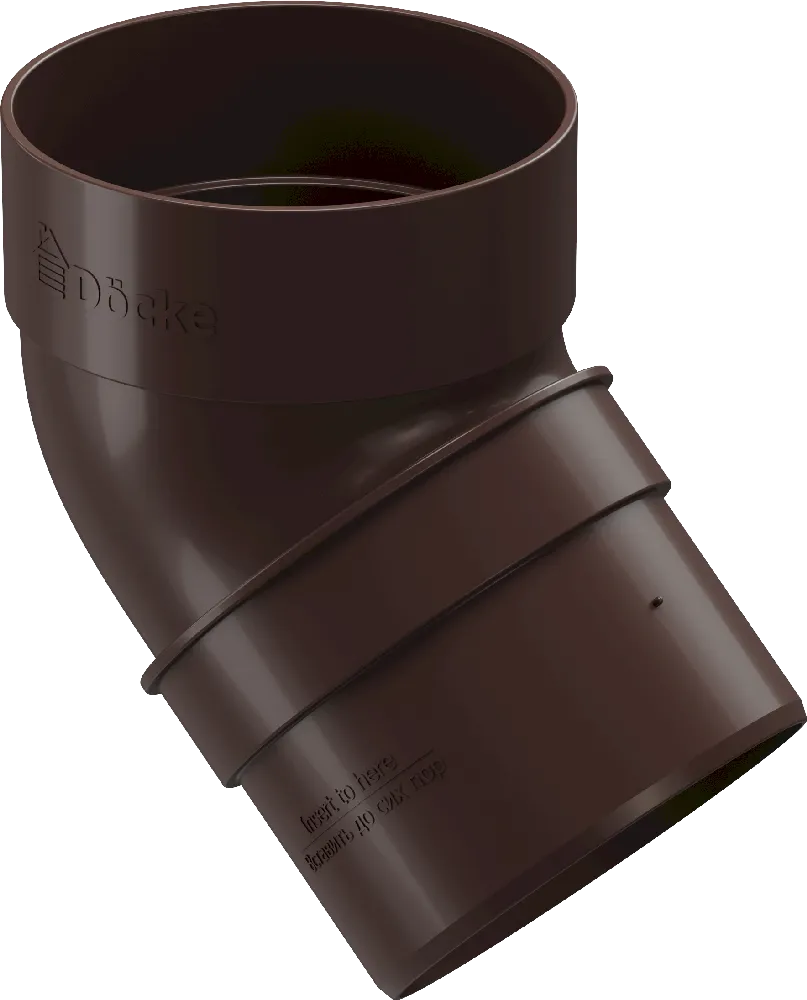 Колено 45° d80 мм Docke Standard, Тёмно-коричневый (RAL8019)