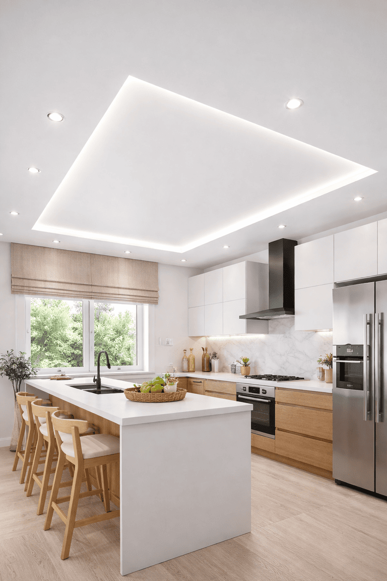 натяжной потолок с точечными светильниками с точечными светильниками