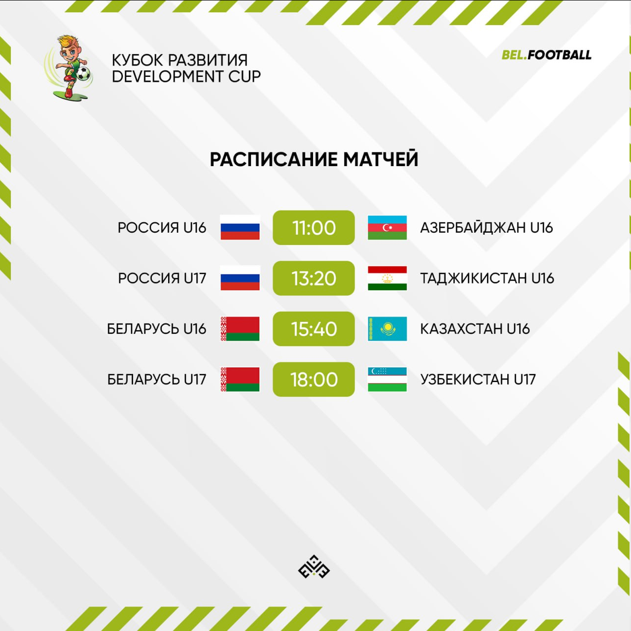Кубок развития. Сборные Беларуси проведут очередные матчи