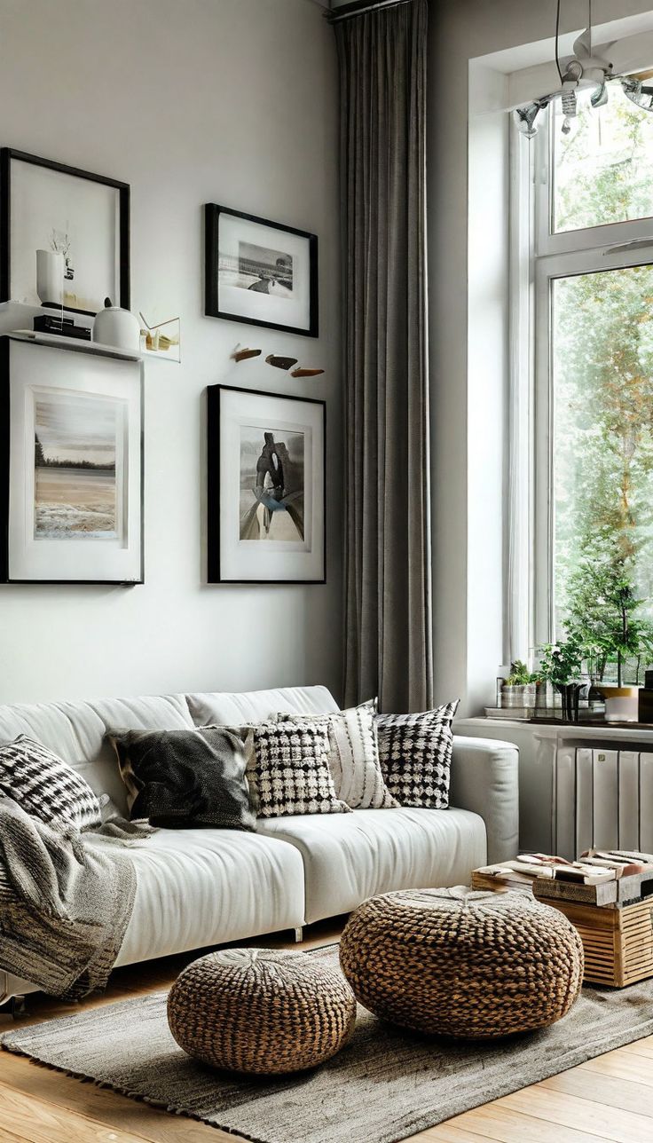 скандинавский  дизайн интерьера в московской однушке