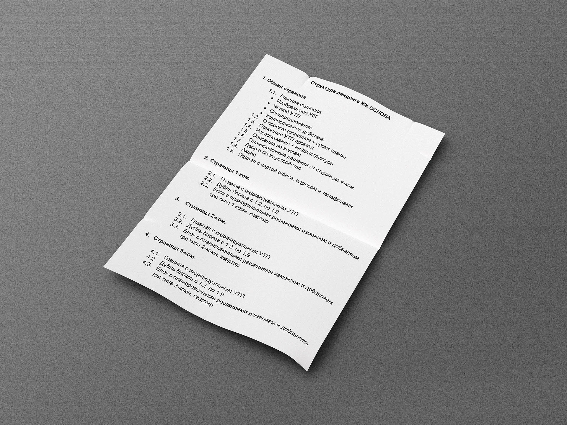 Структура лендинга