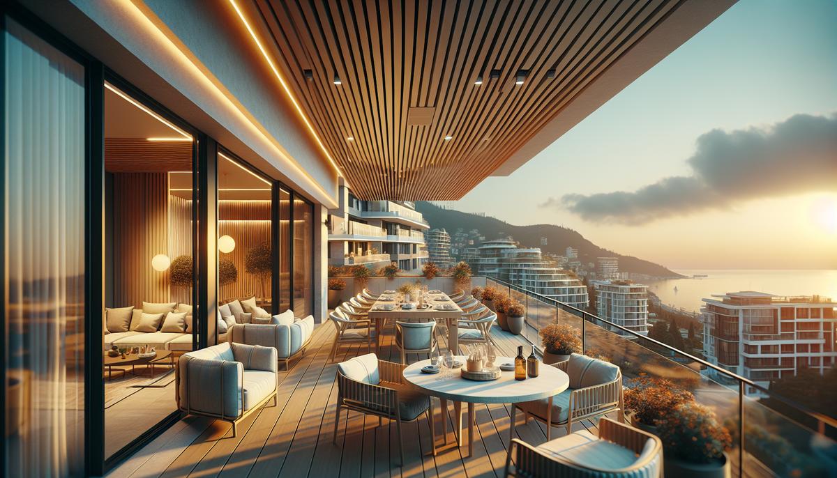 Квартира с просторной террасой и видом на море в Батуми