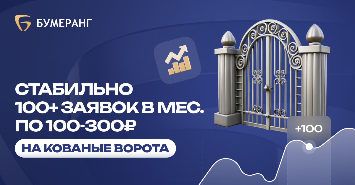 Производство ворот и заборов: 95 продаж, 5 700 000 ₽ выручки и окупаемость рекламы x25,4 Производство ворот и заборов: 95 продаж, 5 700 000 ₽ выручки и окупаемость рекламы x25,4
