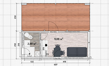 Планировка модульного дома Lite30-v1