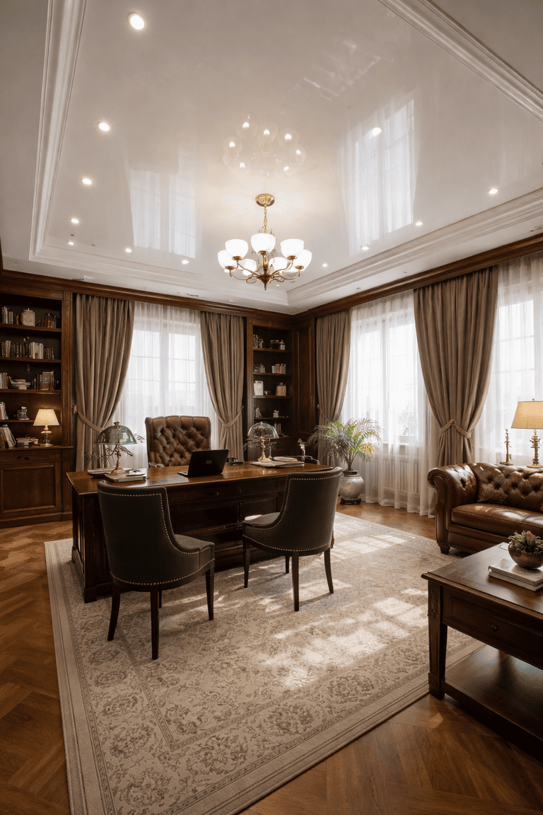 натяжной потолок с точечными светильниками с точечными светильниками