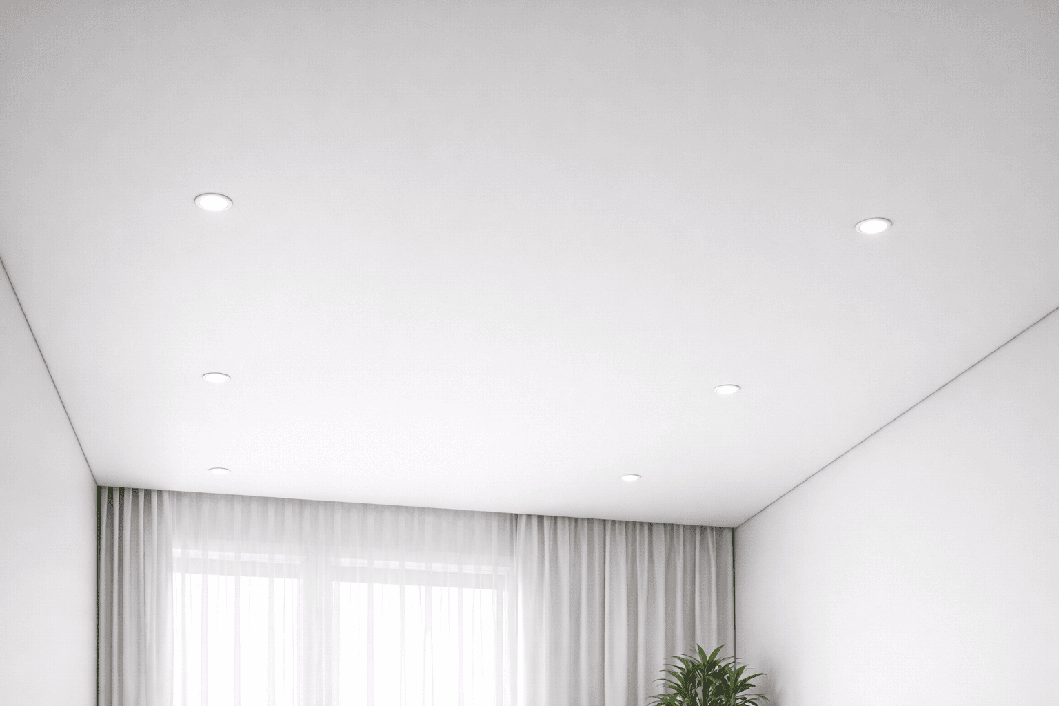 натяжной потолок с точечными светильниками с точечными светильниками