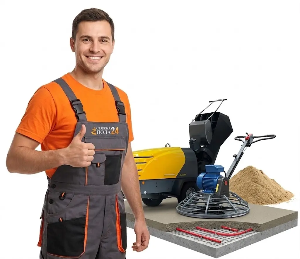 Оборудование и мастер по полусухой механизированной стяжке пола Мастер по полусухой стяжке пола