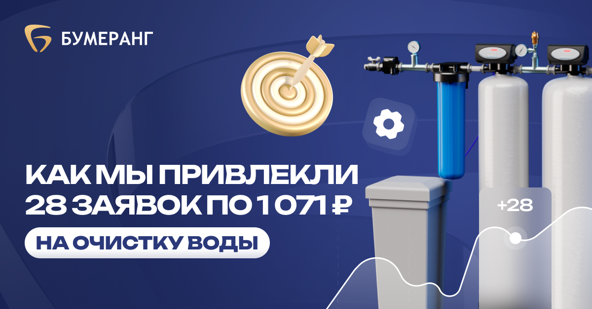 Мы снизили стоимость лида до 1071₽ для водоочистных систем и выстроили эффективную стратегию