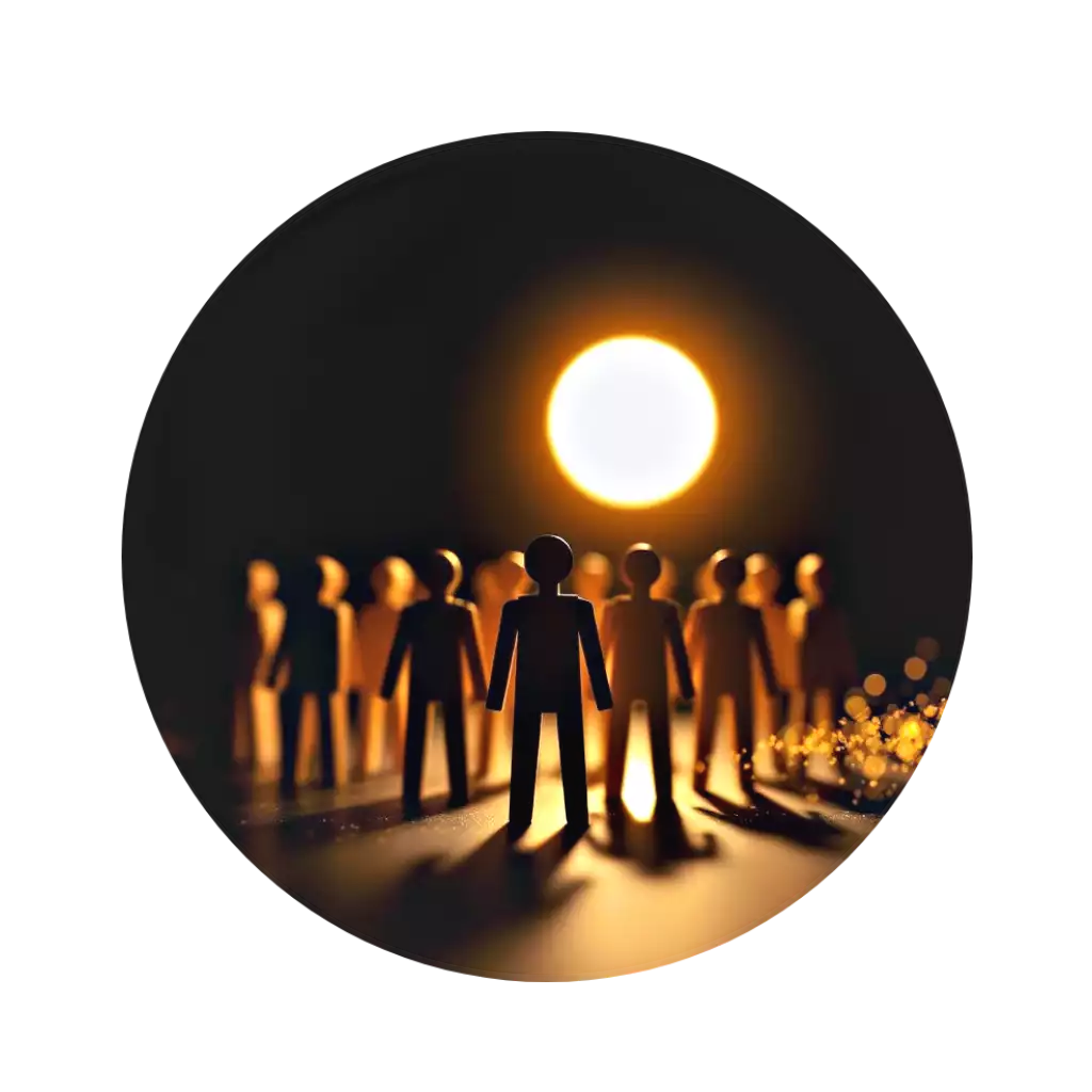 Деревянные фигуры людей под солнцем - статья о стратегиях продвижения бренда через инфлюенсеров