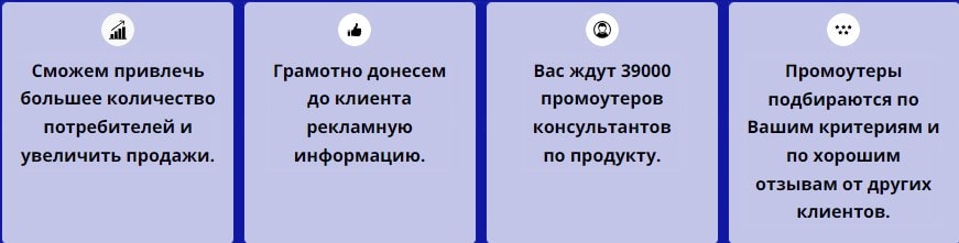 Описание услуги консультации агентства промоутеров