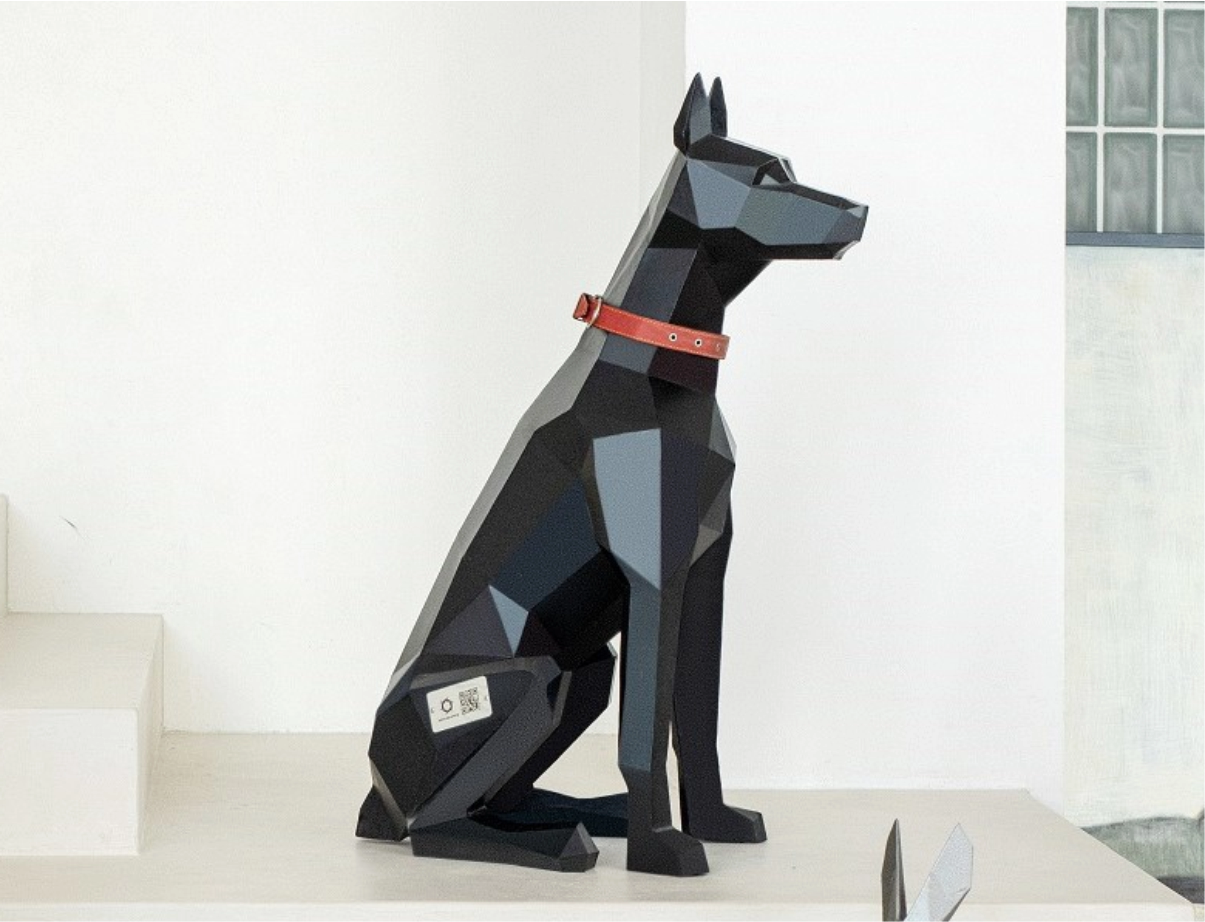 Полигональная фигура Доберман