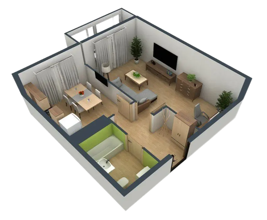Натяжные потолки в 1 комн.квартиру 33 м²