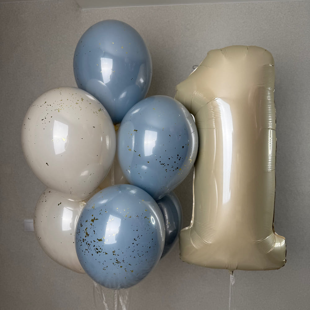 Шары на 1 годик со стеклянными шариками