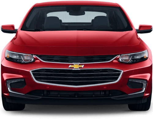 Красный Chevrolet Malibu, фронтальный вид