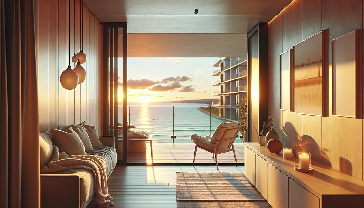 Апартаменты с видом на море и лоджией на закате