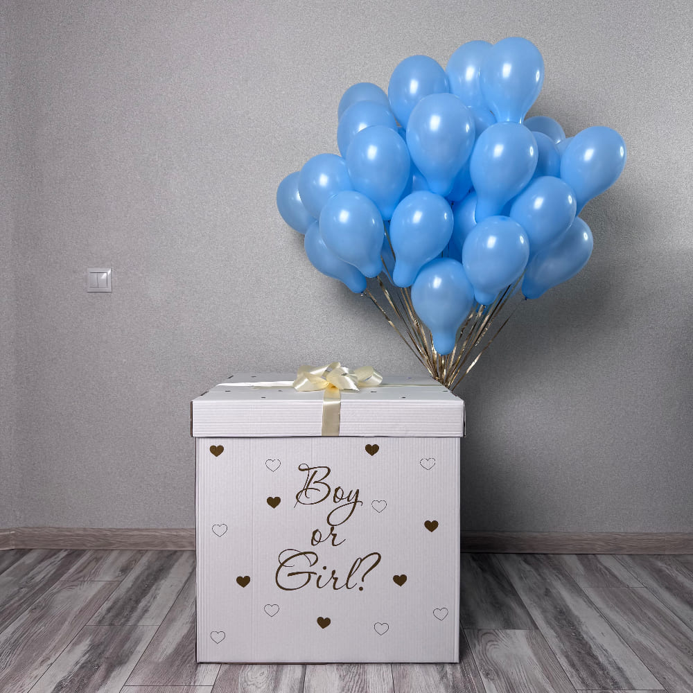 Коробка Bor or Girl с надписью и шарами