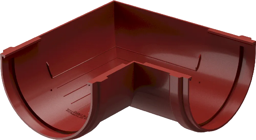 Угол жёлоба универсальный 90° d120 мм Docke Standard, Красный (RAL3005)