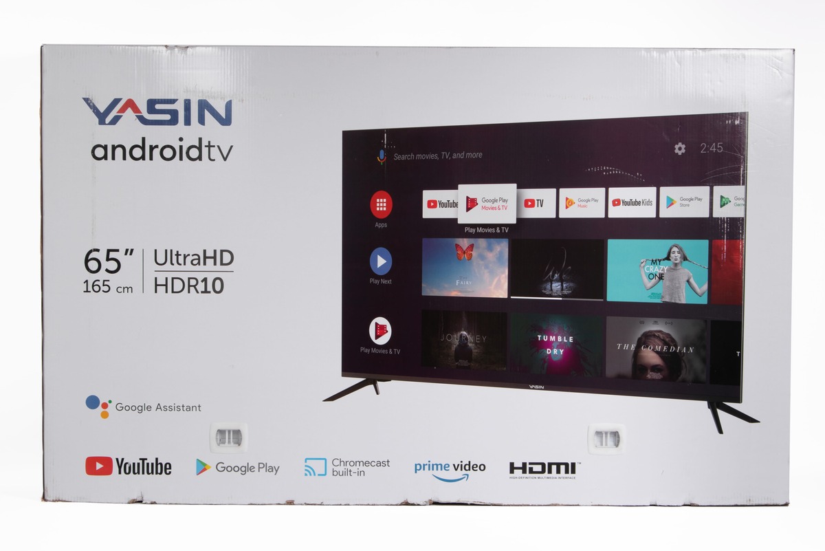 Yasin 65” LED-50G11 2023 Смарт Android 9 4К ULTRA HD Bluetooth, WI-FI,  DVB-T2/S2 Пульт с голосовым управлением