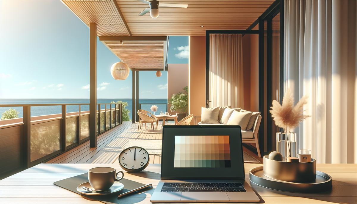 Апартаменты у моря в Грузии на фоне спокойного побережья — символ валютного дохода