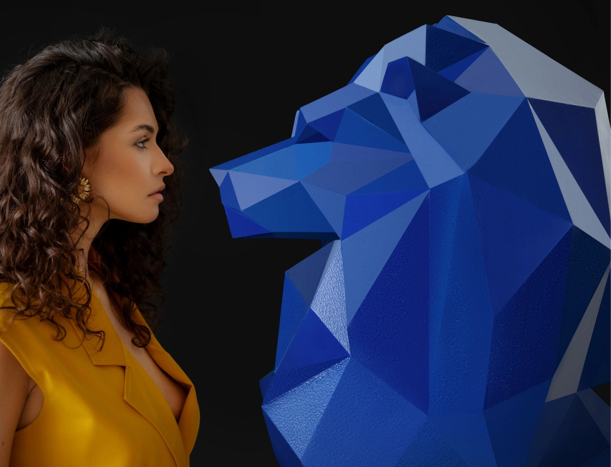 Полигональная фигура Лев