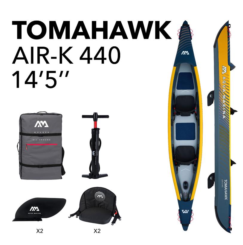 надувная байдарка aqua marina tomahawk air-k 440
