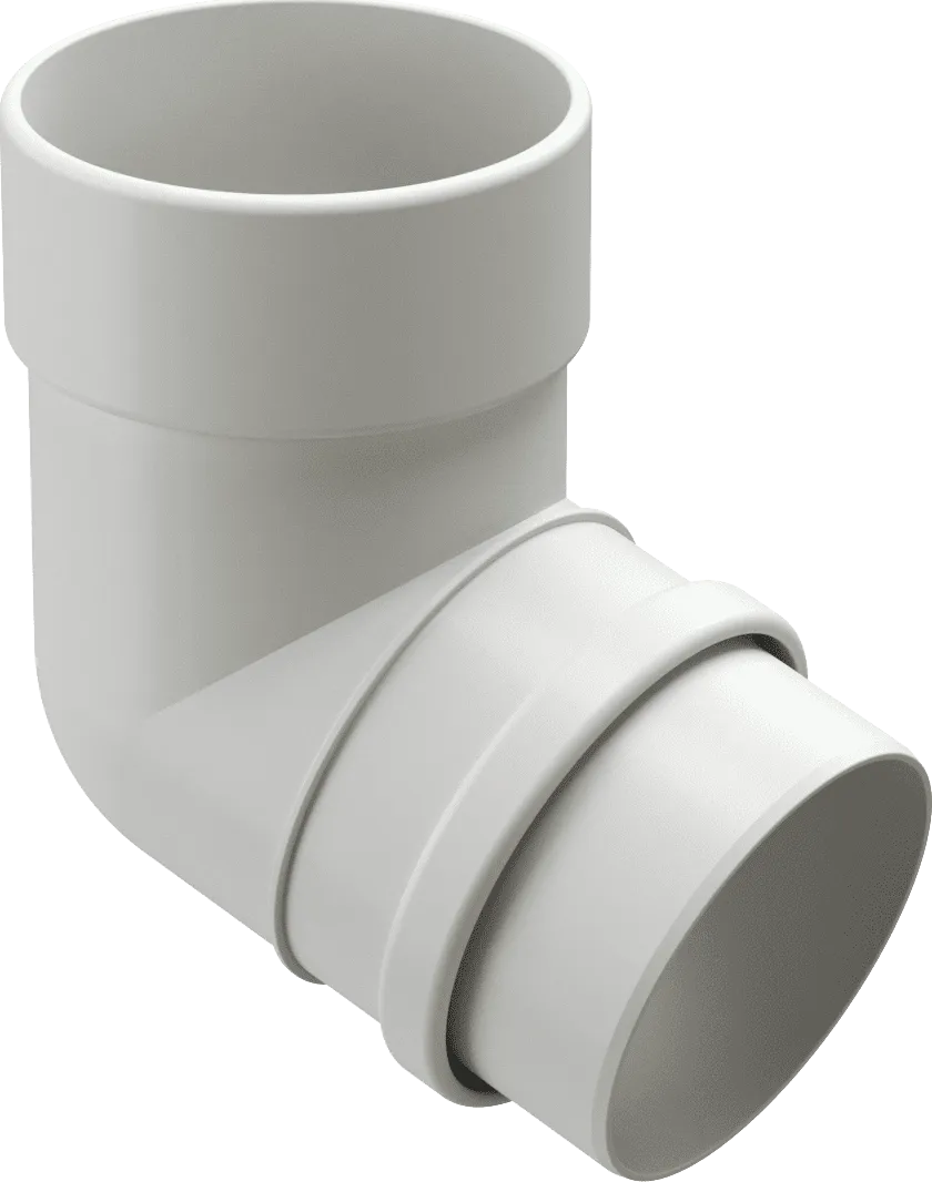 Колено 72° d100 мм Docke Lux, Пломбир (RAL9003)