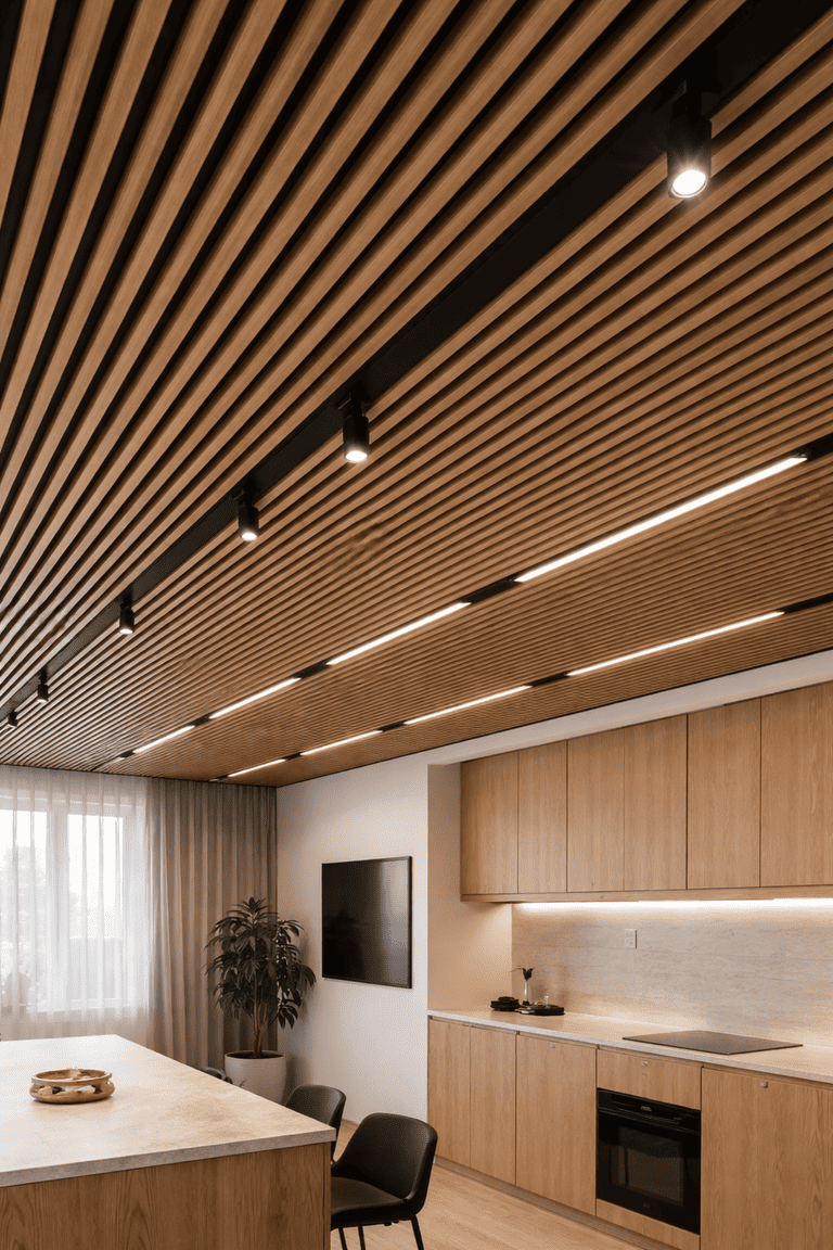 натяжной потолок с точечными светильниками с точечными светильниками