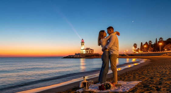 Романтическая ночь на берегу моря