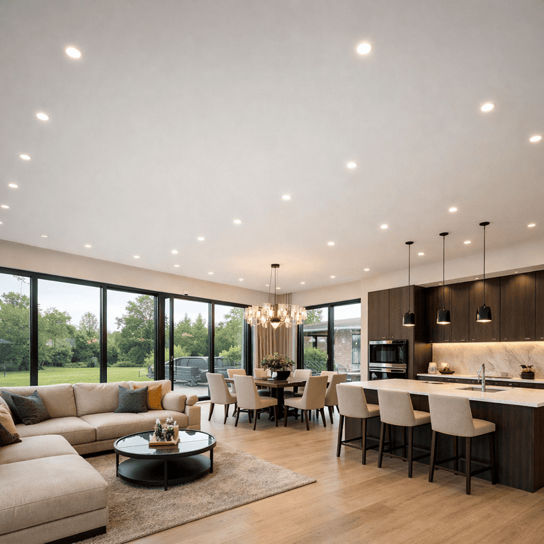 натяжной потолок с точечными светильниками с точечными светильниками