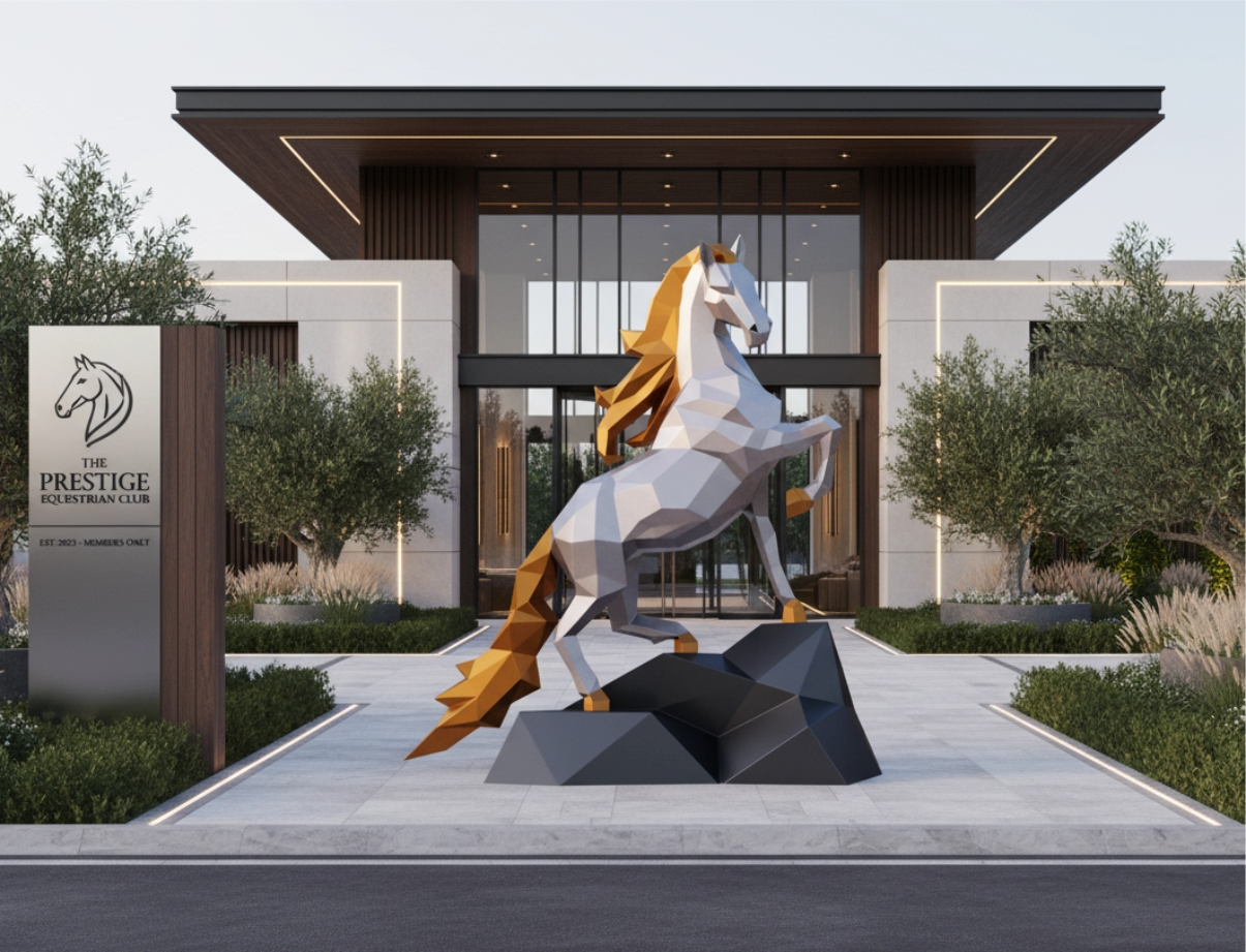 Медведь со щитом Полигональная фигура Медведь со щитом