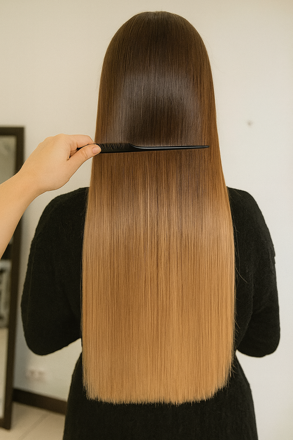 результат после кератинового выпрямления на курсе реконструкции волос