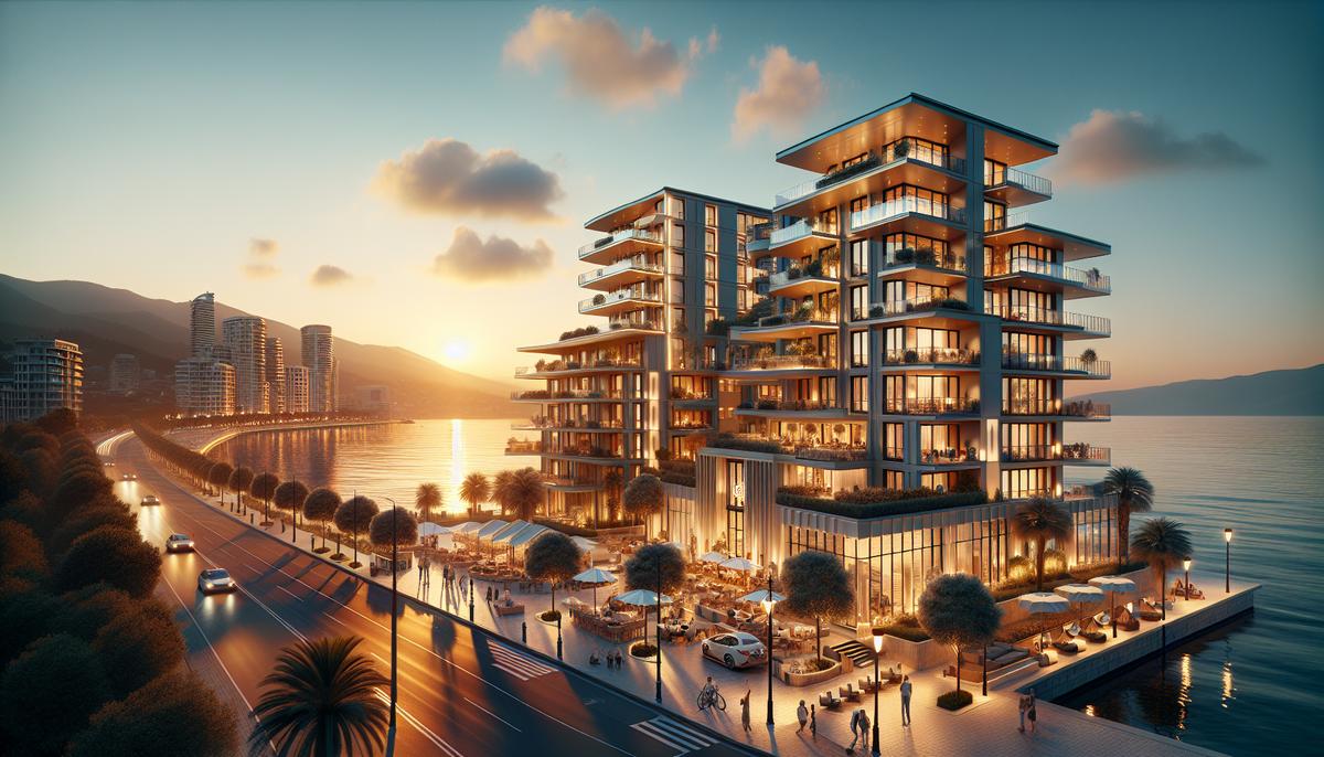 Современный жилой комплекс у моря в Батуми