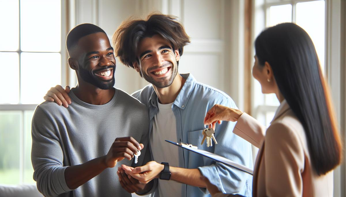 Счастливая семья у новоприобретённого дома в Грузии