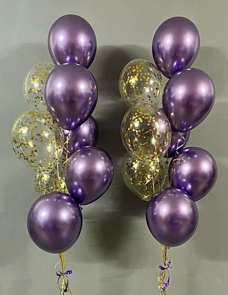 Связка из 8 шаров в фиолетовой гамме 